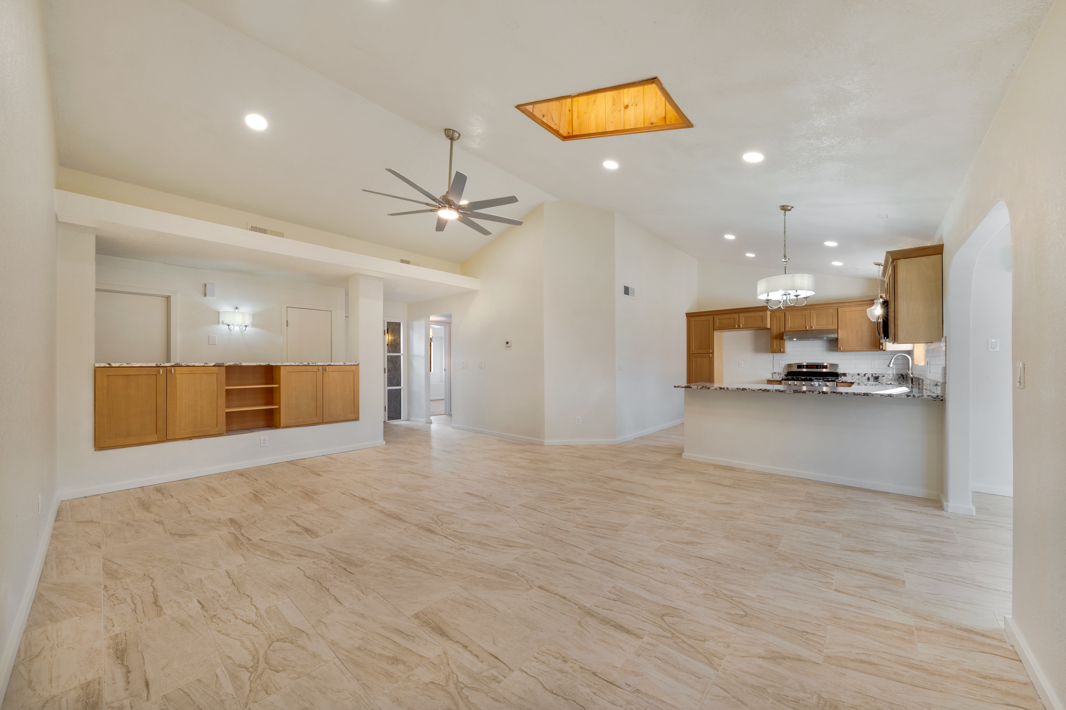 Living room · open plan, beamed ceiling