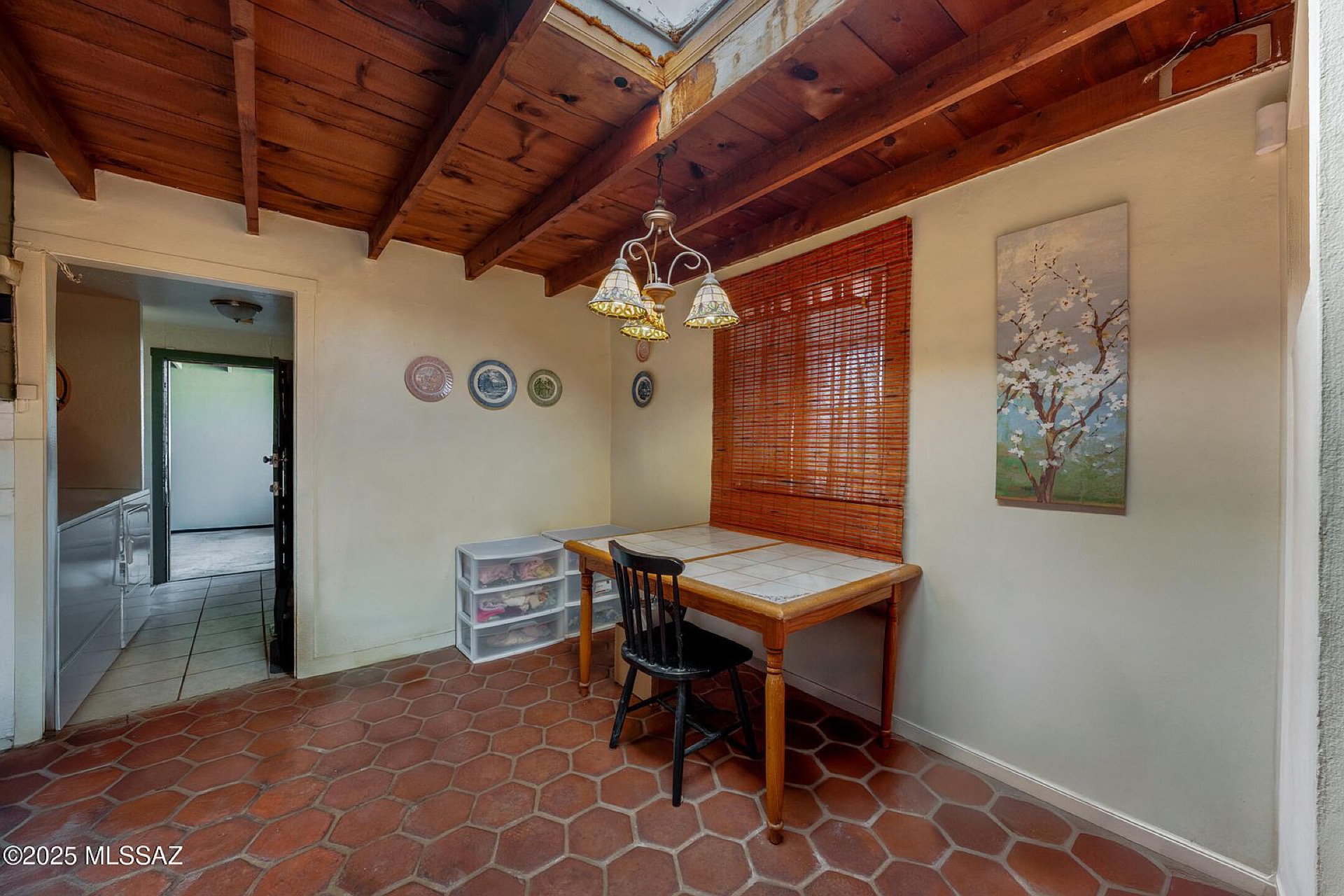 Dining area · saltillo tile floor